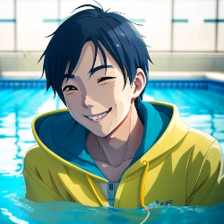 Free! Movie watersports hoodie in pool