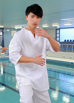 pool tai chi white swim clothes